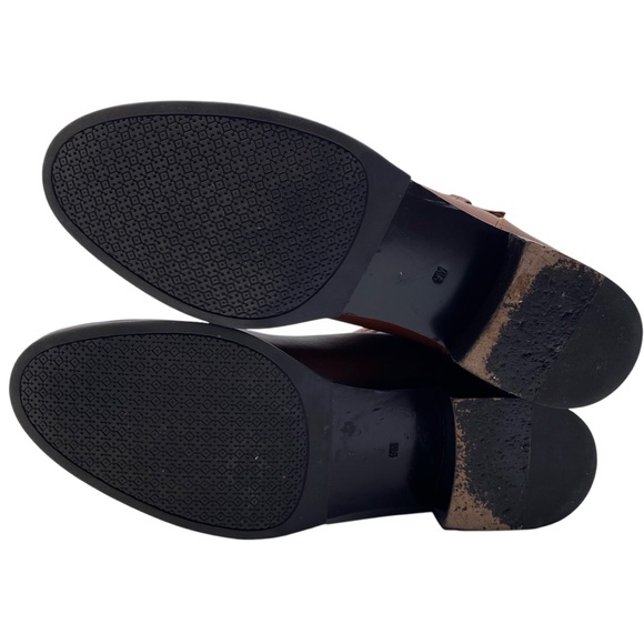 Tory Burch Womens Shoes Sidney Boots Sz 9 Brown Leather Ankle Logo Designer Chic - Picture 9 of 13